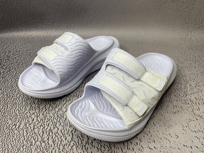 HOKA ONE ORA Unisex LUXE WhiteSandals Recovery Slides US W 6