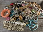ALL VINTAGE Costume Jewelry Lot Broken Repair Estate 4 Pounds Signed Kramer ++