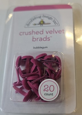 doodlebug design inc crushed velvet brads 20 bubblegum fushia