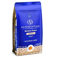 12oz Whole Bean Coffee Medium Roast Super Crema Arabica Robusta Blend Low Acid