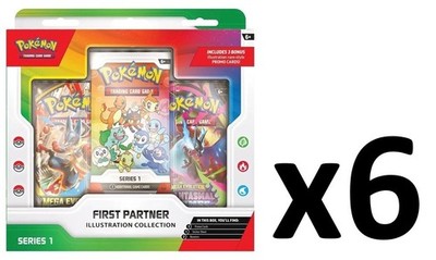 Pokemon TCG First Partner Illustration Series 1 CASE (6 BOXES