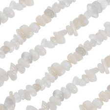 32 Inches 5-8mm Natural Chip Gemstone Strand Chips Silver White