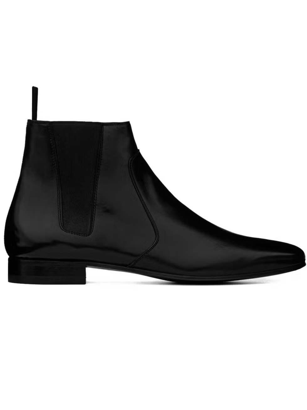 SAINT LAURENT Stivaletto Chelsea a punta in pelle nera stile vintage 36 5