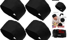 4 Pcs Unisex Chef Hats Adjustable Kitchen Cooking Caps with Breathable Black