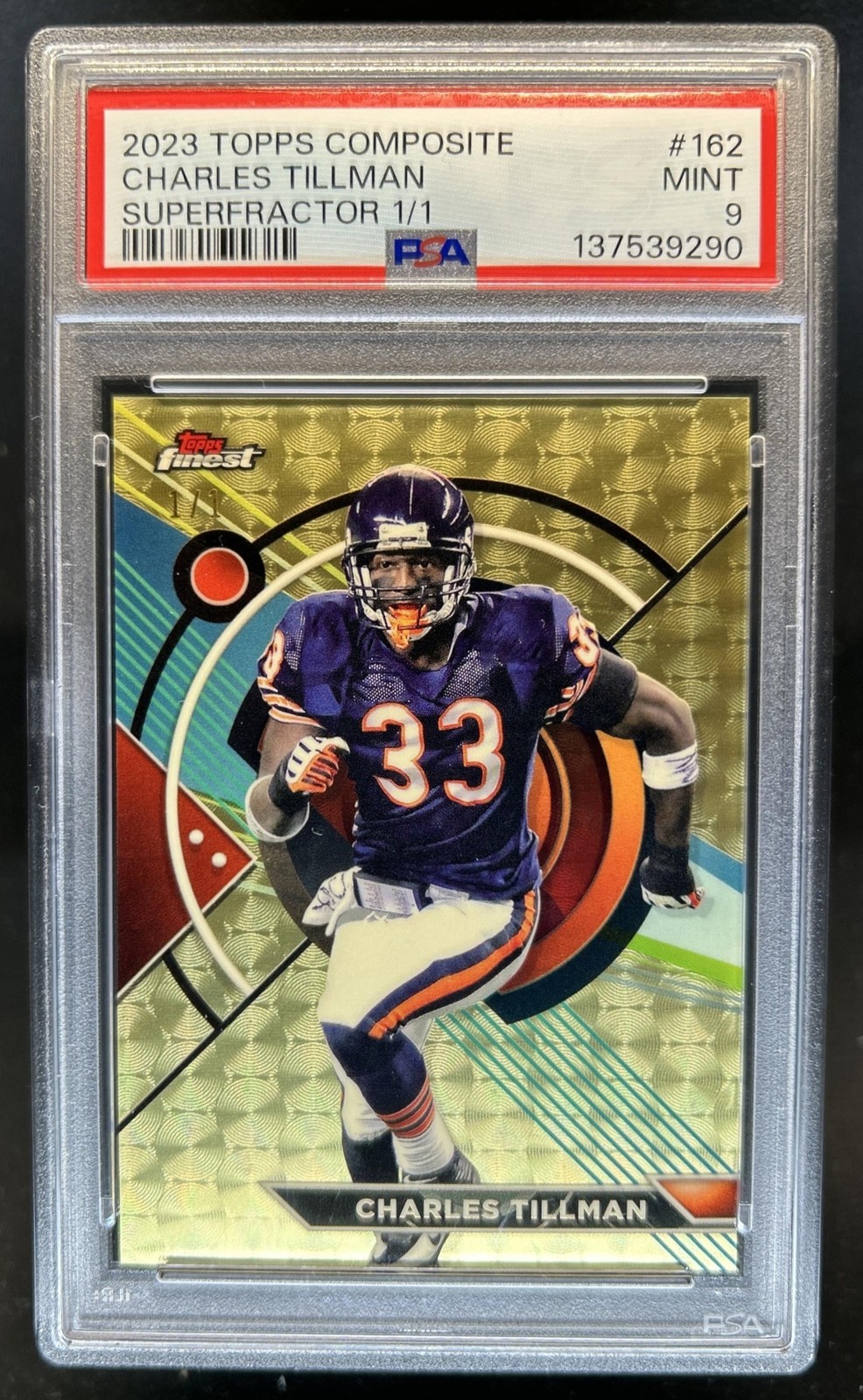 2023 Topps Composite Charles Tillman Finest Superfractor #1/1 Bears PSA 9 view 1