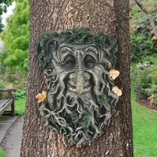Tree Face Garden Statues Outdoor Decorations, Whimsical Old Man Face for Tree...