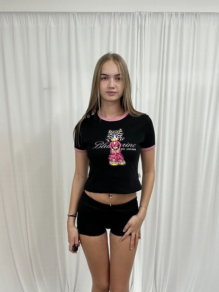 Heaven Marc Jacobs x Blumarine Cartoon Baby Tee Size M Black  Anime Graphic