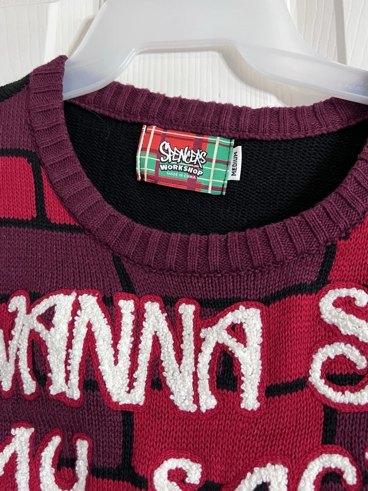 Suéter Spencer’s Christmas Wanna See My Sack?” Con Peek A Boo Door Hombre’s Med Foto 4 de 4