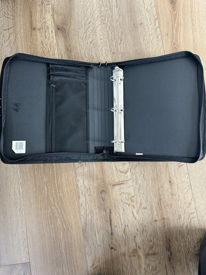 Carpeta con cremallera de 3 anillos diseño tribal vintage Mead de los años 90 coleccionable nueva púrpura Foto 4 de 4