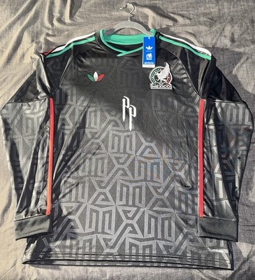 Mexico x Peso Pluma Adidas Originals Large Long Sleeve Jersey NWT Black