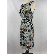 Modcloth x Dupenny Flaunts and Needs Sleeveless Dress Black White Print Small