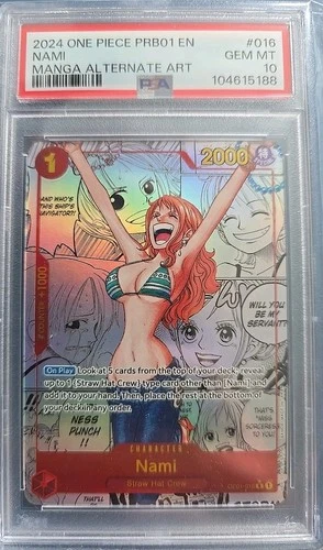 Nami Manga Rare English PRB OP01-016 PSA 10 Gem Mint One Piece TCG