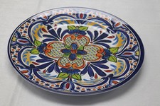 ARTISAN DE LUXE SPANISH MEDALLION MELAMINE ROUND DINNER PLATES MULTI-COLORED-S/4