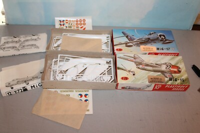 Lot of 2 KP MiG 15 and 17 PLASTIKOVY Czech Republic MODEL AIRPLANE KIT 1/72