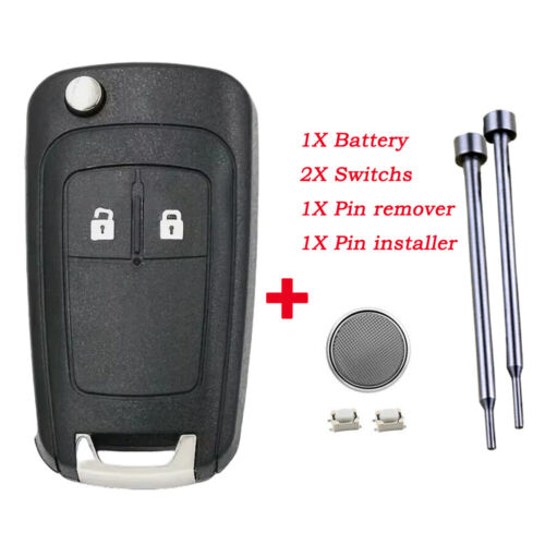 Car Flip Key Fob Case Shell Replacement for Vauxhall Opel Mokka Meriva Karl Viva - Picture 2 of 12