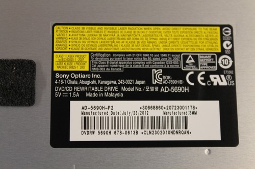 Apple iMac A1312 27" 678-0613B AD-5690H-P2 DVD-RW AD-5690H TESTED - Picture 2 of 6