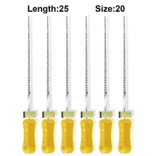 Sky Choice K-Files - 25 mm Length, Size 20 Yellow with Rubber Stopper 6/Pkg