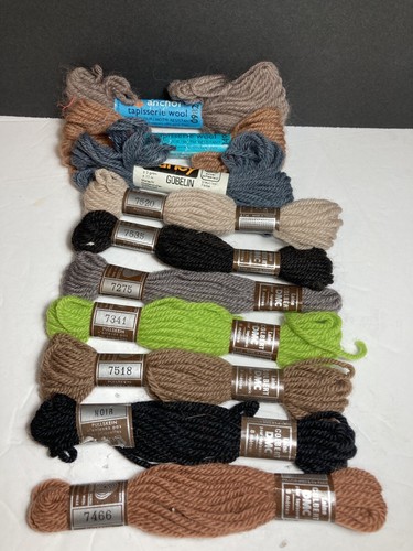Wool Yarn DMC Laine Colbert France 100% Tapestry Mix Lot Of 10 Skeins NEW - Picture 1 of 4