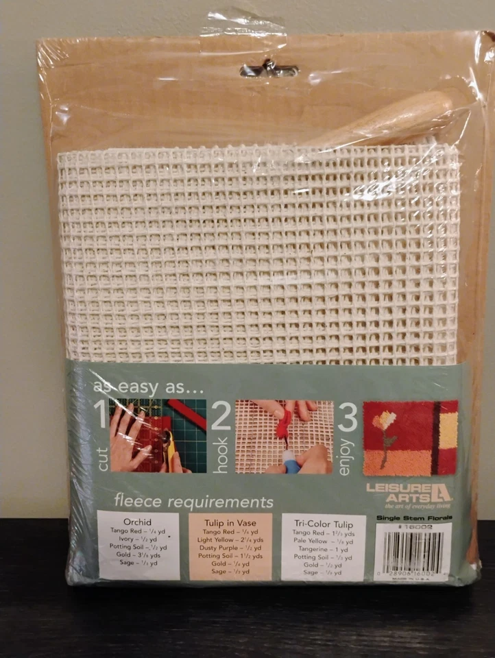 Vintage Leisure Arts Hooked On Contempary  Fleece Latch Hook Rug Pattern-NIP - Image 2 of 4