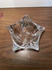 Crystalite Bohemia Czech Republic Star Shaped Slanted Crystal Bowl Planter