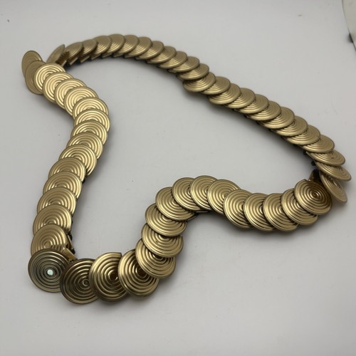 Vintage Gold Kreise Gürtel dehnbar Damen One Size 90er Retro Metallverschluss