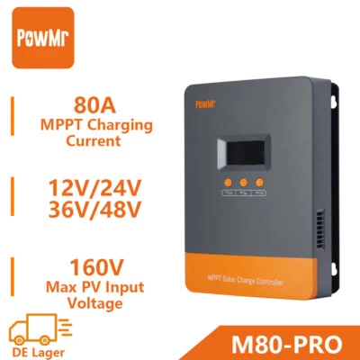 PowMr 80A Solar Laderegler MPPT Controller Photovoltaik 12V 24V 36V 48V M80 Pro