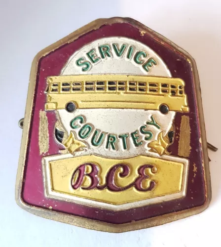 bce service courtesy electric railway bus drivers hat badge british columbia  image 1