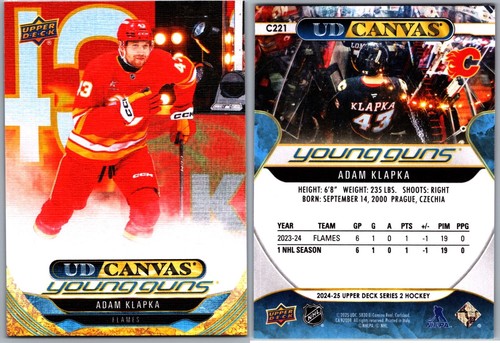 24-25 UPPER DECK YOUNG GUNS UD CANVAS - ADAM KLAPKA RC #C-221 CALGARY FLAMES