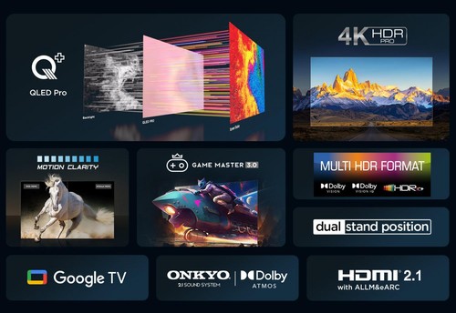 TCL Smart TV 75 Pollici 4K Ultra HD QLED Google TV Onkyo Sound Nero 75C655 - Foto 6 di 10