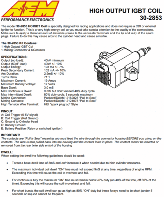 AEM For High Output IGBT Inductive Smart Coil 30-2853 Global