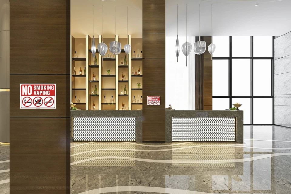 (Juego de 2) Letrero de hierba para no fumar ni vapear/fumar - 10" x 7" - duradero... Foto 4 de 4