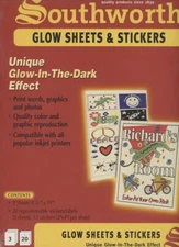 Glow-In-The-Dark Inkjet Stickers, 5 sheets