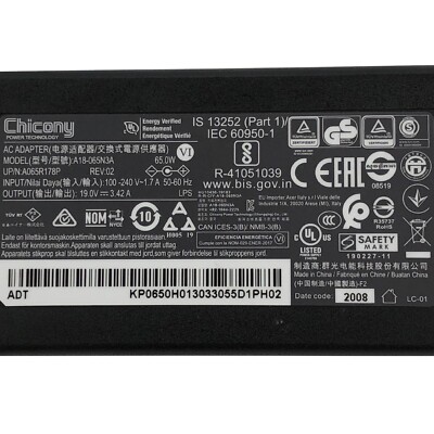 Genuine Chicony A18-065N3A AC Adapter 65W A065R178P 19V 3.42 for