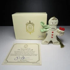 Lenox 2006 Gingerbread Gift Gingerbread Man Christmas Tree Ornament in Box COA