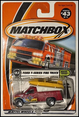 Matchbox  Red Ford F-Series Fire Truck #43  - Package Issues