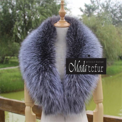 MODATCFUR PELZKRAGEN von SILBERFUCHS FOURRURE RENARD silver FOX fur LIGHT SILVER