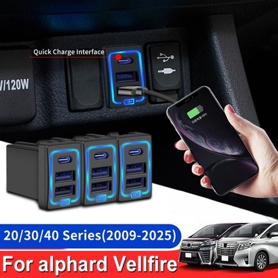 For 2009-2025 Toyota Alphard Vellfire Qc3.0 Fast Charger Upgraded Accessories