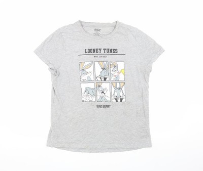 Unisex Erwachsene UK Größe M Looney Tunes Grau Basic T-Shirt