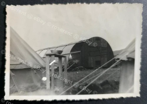 WW2 Iceland - building a Nissen Hut Army Camp  - photo 9 by 6cm