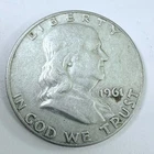 New Listing1961 D Franklin Silver Half Dollar-90%  Silver- Circulated Coin #7770