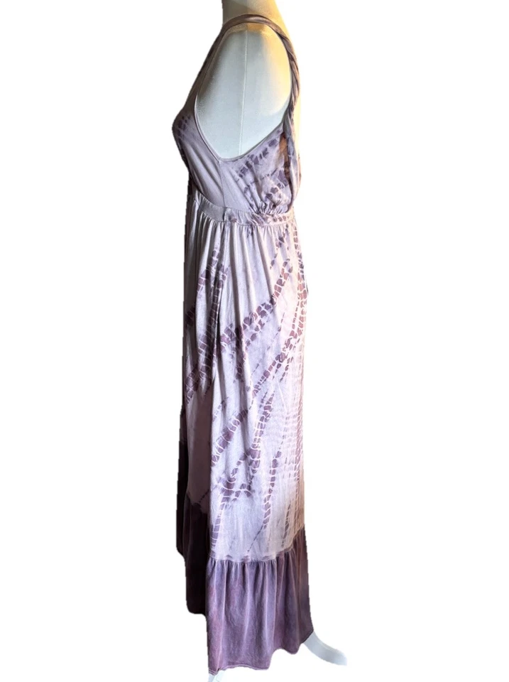 Nuevo con etiquetas Maxi Vestido Gypsy 05 Mediano Día de la Tierra Tie-Dye Algodón Púrpura Boho Festival Foto 2 de 4