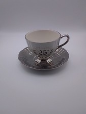 Royal Winton 25th Anniversary Cup with Saucer Grimwades  Silver Lustre