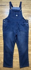 Berne Womens Vintage Washed Flex Denim Indigo Bib Overall 2XL Defect 