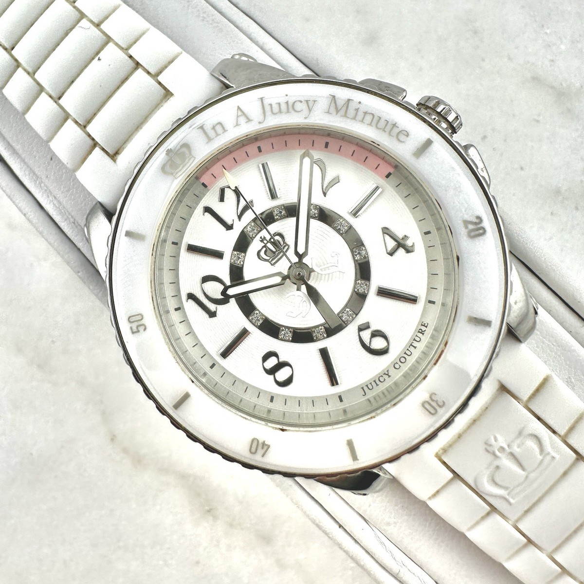 JUICY COUTURE WHITE SILICONE STRAP WATCH Juicy Couture Silicone Ladies Watch 1901031 - Jacob Time Inc main image 4