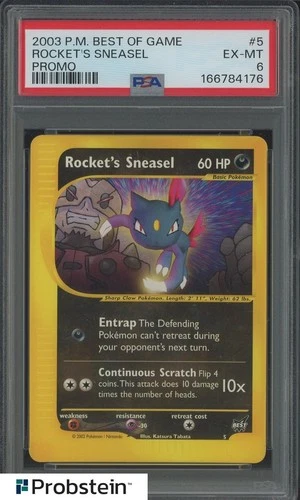 2003 Pokemon Best Of Game Promo #5 Rocket's Sneasel PSA 6 EX-MT