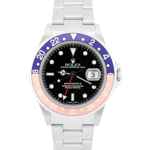 2003 PAPERS Rolex GMT-Master II FADED PEPSI Red Blue Steel OYSTER 16710 BOX
