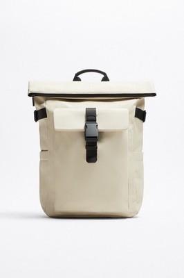 New Zara Men's Casual Backpack Daypack 3220/120 Beige day pack shoulder fanny