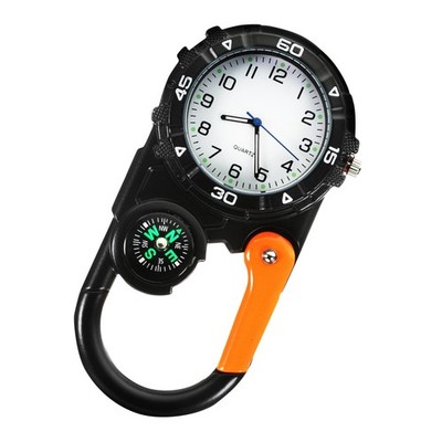 Carabiner Watch Luminous Clip on Quartz Watch Compass Taschenuhr Mit Karabine...