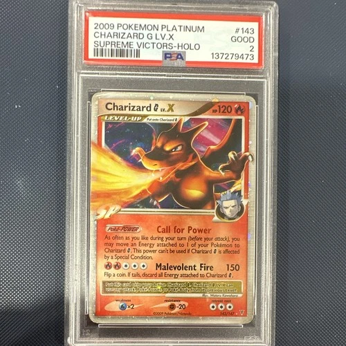The Pokémon Company 2009 Charizard G Lv.X 143/147 Supreme Victors Holo PSA 2
