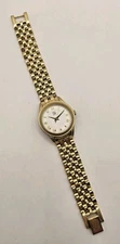 ESQ Movado Gold Tone Mother of Pearl MOP Swiss Womens Watch Wristwatch Excellent